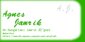 agnes jamrik business card